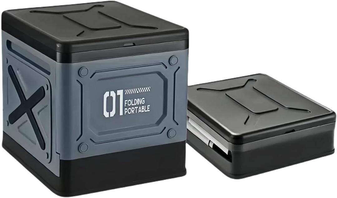 Collapsible portable toilet, car storage box, emergency toilet for camping road trips (Grayish blue)