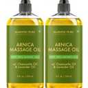 MAJESTIC PURE Arnica Sore Muscle Massage Oil for Massage Therapy-Refreshing & Relaxing-Natural Oils Lavender & Chamomile Essential Oils-All Skin Types- Men & Women Massage Lotion- 8 fl oz (Pack of 2)
