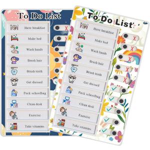 Chore Chart for Kids Multiple Kids, 2pcs to Do List Checklist Board (Flower+Balloon)