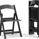 Flash Furniture Hercules Series Folding Chairs for Weddings and Formal Events, Stackable Commercial Event Seats with 1,000-lb. Static Weight Capacity, Set of 4, Black