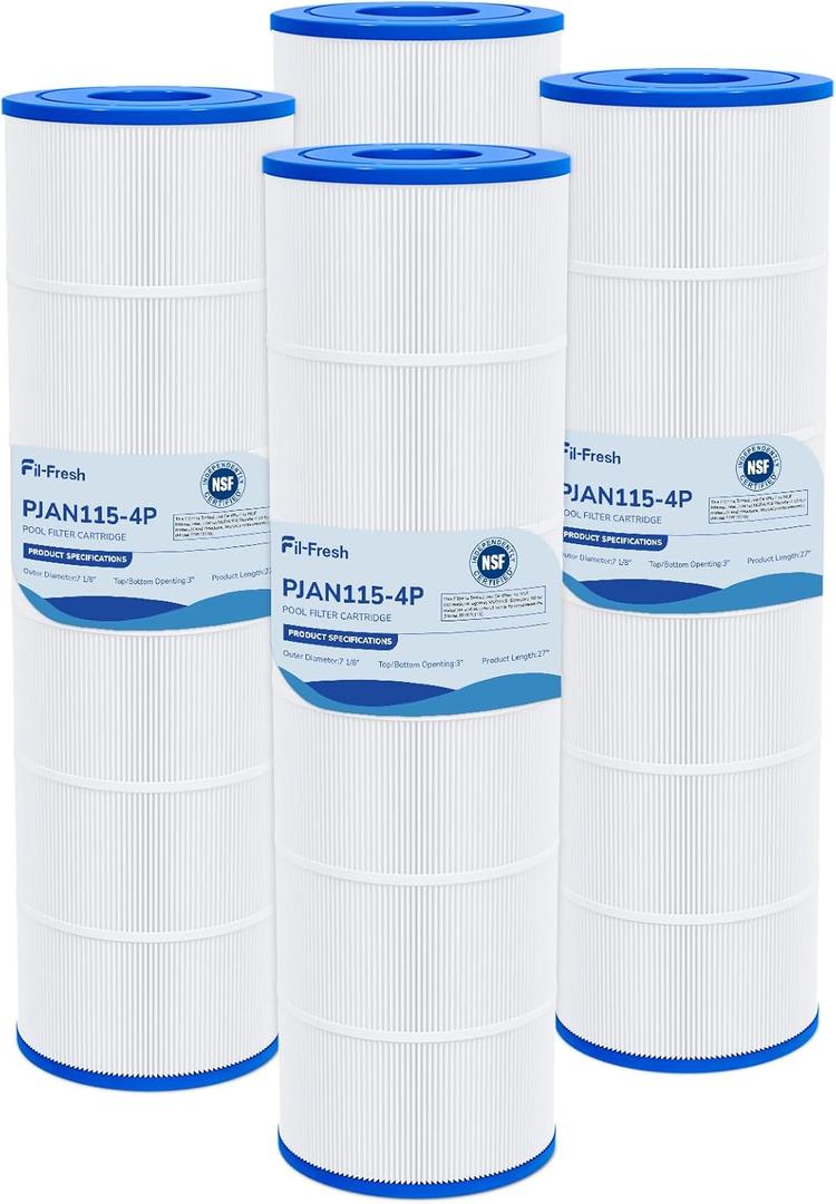 Fil-fresh CV460 Pool Filters Cartridge Compatible with Jandy CV460, CL460, Replaces Jandy R0554600, Pleatco PJAN115, Unicel C-7468, 4115 sq.ft, 4-Pack
