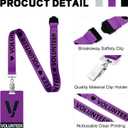 Colarr 25 Pack Volunteer Lanyard with PVC Plastic Card Pass Volunteer Identification ID Badges Bulk Breakaway Lanyard for Activity, Fundraising, Church, School, Events(Purple)
