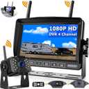 RV Backup Camera Wireless DOUXURY IP69 Waterproof 170 Wide View Angle HD 1080P Rear View Camera + HD LCD 7" Monitor, Digital Wireless Camera System for RV Truck 5th Wheel Trailer Pickup Camper Bus