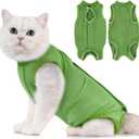 Avont Cat Recovery Suit - Kitten Onesie for Cats After Surgery, Cone of Shame Alternative Surgical Spay Suit for Female Cat, Post-Surgery or Skin Diseases Protection -Green (M)
