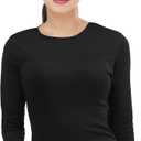 Threads Womens Under Scrub Slim Fit Long Sleeve T-Shirt Underscrub Comfort Tee, Size S, Black