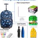 J World Sunrise Kids Rolling Backpack for Girls Boys. Roller Bookbag With Wheels For School, Night Bloom, 18"