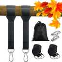 Tree Swing Hanging Straps Kit 4Ft, Robust, Reliable, and Flexible - Supports up to 2000 lbs - Effortless Setup with Sturdy Carabiners - Ideal for Hammocks, Swings, and Beyond (Black, 4FT)