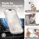 CAPRARO Magnetic for iPhone 17 Pro Max Case for Women Girls, Upgraded [Full Camera Protection] [Compatible with MagSafe] Cute Wave Translucent Matte Phone Case for iPhone 17 Pro Max, Stone