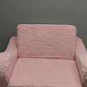 MOMCAYWEX Kids Sofa, 2-in-1 Flip-Out Foam Couch with Soft Sherpa Cover, Cozy Play Lounge Chair, Pink (Medium)