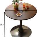 Round Table, Modern Dining Table, MDF Top and Steel Base Tulip Round Kitchen Table, Kitchen Table, Mid Century Coffee Table for Living Room 24 Inch, Oval Dining Table, Walnut