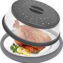 12 Large Microwave Splatter Cover & Silicone Mat,12 Inchs Vented Collapsible Guard dish Plate lid & Round Kitchen mat for food