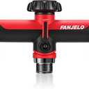 3 Way Hose Splitter, Heavy Duty Garden Water Hose Bib Spigot Splitter, Faucet Splitter with Shutoff Valve, Garden Hoses Connector for T Adapter, 3/4 - Inch GHT Thread (Red)