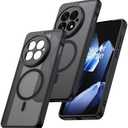 MAKAVO Magnetic for OnePlus 13 Case [Compatible with MagSafe] Translucent Matte Shockproof Phone Case with Camera Cover, One Plus 13 Slim Thin Yet Military Grade Drop Proof Silicone Bumper Case, Black, 1 Pc