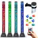 Special Supplies Aquarium Sensory Fish Bubble Light Tube with 16 LED Color Changing Nightlight Effect, Remote Control and Fish Colorful Floor Standing Lamp for Kids and Adults (4 feet) (Grey)
