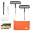 ETENWOLF Flat Tire Repair Kit with Plugs 16 Pcs, Heavy Duty Tire Plug Kit for Car, Motorcycle, ATV, Jeep, Truck, Tractor (Grey)