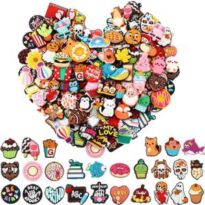 Humyoun 72 Pcs Silicone Beads for Pens Cartoon Random Focal Beads Bulk for Keychains Making DIY Pen Bracelet Jewelry Making