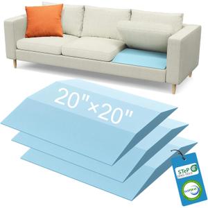 Couch Cushion Support for Sagging Seat - 20" x 20" High-Density Trapezoid 40D Firm Foam Sofa Cushion Supports, Couch Supporter for Under The Cushions, Blue Set of 3