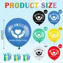 Tudomro 63 Pcs Volunteer Appreciation Party Decorations, Thank You Volunteers Banners Balloons Set, Happy National Volunteer Month Backdrop, Balloons Holiday Festival Celebrating Party Decor Supplies