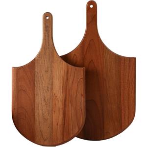 2 Pack Pizza Peel-14 inch and 12inch Wood Pizza Paddle Set for Pizza Oven, Pizza Stone, Pan or Grill, Large Pizza Spatula for Baking Bread and Cake Ideal for Making Pizzas and Transferring 