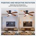 SHIHOT 42 Inch Low profile Ceiling Fans with Lights and Remote, Modern Flush Mount Ceiling Fan Light Fixture for Bedroom with 5 Blades, 6 Speeds, Timing, Dimmable 3 Light Colors