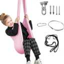 Therapy Swing for Kids with Special Needs (Hardware Included) Sensory Swing Cuddle Swing Indoor Outdoor Kids Swing Adjustable Hammock for Children with Autism, ADHD, Aspergers(Pink)