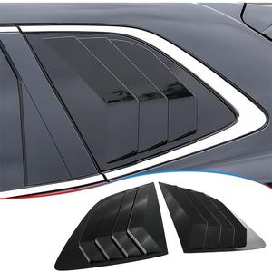 2Pcs Rear Side Window Louvers Air Vent Scoop Shades Cover Blinds Trim for Honda CRV CR-V 2023 2024 2025 - ABS Bright Black Sport Interior Accessories