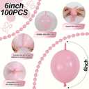 Pastel Pink Quick Link Balloons, 100PCS 10 Inch Baby Pink Linking Balloons for Making Balloon Wall Heart Arch, Tails Balloon for Girls Wedding Birthday Baby Shower Valentine's Party Decorations
