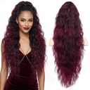 ZQIAN BEAUTY 30 Inch Ponytail Extension, Layered Ponytail Extensions for Women, Soft Wavy Claw Clip in Ponytail Extension, Natural Synthetic Hair Pieces for Women (Color: Ombre Burgundy)