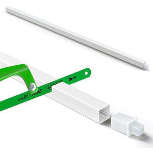 AIDIMMING 24 Inch Adjustable Spring Loaded Towel Bar Replacement Rod for Ceramic Holder with Square Slot - Wall Mount, Durable Plastic, White, for Bathroom & Kitchen Towel Storage, Easy Installation