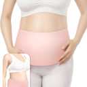 Hysterectomy & C-Section Belly Binder for Post-Op, Hot & Cold Therapy Ice Pack Waist Belt, Lycra Fabric Gel Pad for Incision Protection, Reusable Cooling Wrap for Post Surgery Pain Relief (Pink)