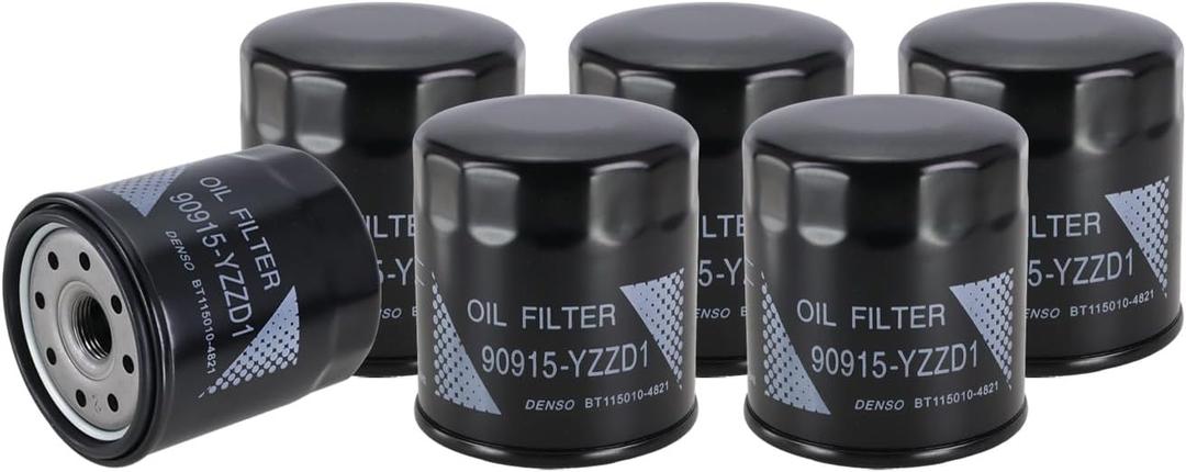 Kefly 90915-YZZD1 Engine Oil Filters 90915-YZZD2 Fits for Toyota Camry Tacoma Highlander Tundra Lexus Replaces 90915-YZZG2 90915-20003 90915-20001 (6-Pack)