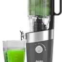 Juicer Machines For Whole Fruits, Aeitto Cold Press Juicer with Wide Feed Chute, Self Feeding Juice Extractor Machine, Easy to Assemble, Easy to Clean with Brush, High Juice Yield