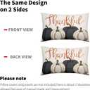 Blue And White Pumpkins Pillow Covers Fall Decorative Lumbar Pillows 12x20 Set of 2 Autumn Thanksgiving Throw Pillow Covers Farmhouse Pillowcases Cotton Linen Cushion Cover For Couch Bed Sofa Chair