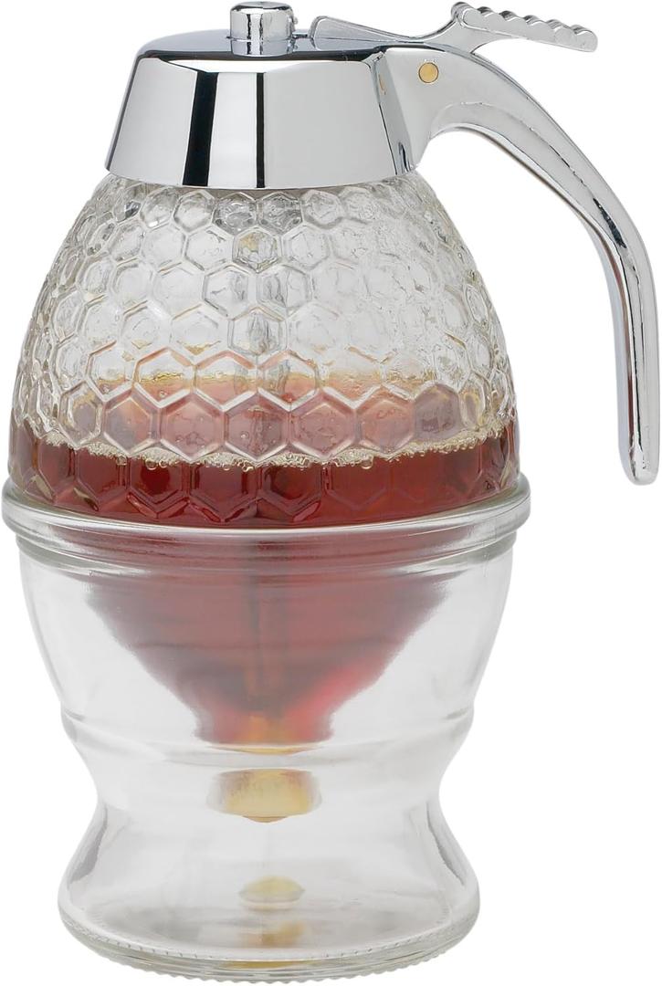 Mrs. Anderson's Baking Syrup Honey Dispenser, Glass with Storage Stand, 8-Ounce Capacity