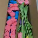 Labrostar Easter Decorations Easter Decor 15pcs Artificial Tulips with 48pcs Bunnies Vase Filler Spring Decor Home Indoor Decoration Centerpieces for Tables