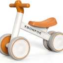 Baby Balance Bike for 1 Year Old Boys Girls, 10-24 Month Toddler Balance Bike, Baby Bike with No Pedal 4 Silence Wheels, First Ride on Toys with Adjustable Soft Seat, First Birthday Gifts (Brown)