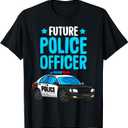 Future Police Officer Policeman Cop Boys Kids Toddler T-Shirt, Size XS
