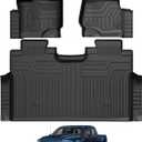 Falafa Floor Mats Fit for 2015-2025 Ford F-150/2022-2025 F150 Lightning SuperCrew Cab(Rear w/o U-Seat Flat Storage), TPE All Weather Floor Liners, Custom Fit F150 Truck Mats, 1st and 2nd Row