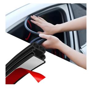 Car Door Seal Strip, 52.49ft Rubber Double Layer Self Adhesive Automotive Weather Stripping for Windows Hood Trunk, Soundproofing Vehicle Sealing Strip Accessories, Universal Fit
