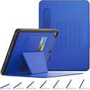 SEYMAC stock Case for iPad 6th/5th Generation/Air 2/Pro 9.7'', Strong Magnetic Auto Sleep Shockproof Case with Absorbing Multi-Angles Stand, Pen Holder, Card Slot (Blue)
