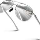 CGID Premium Al-Mg Alloy Pilot Polarized Sunglasses UV400, Spring Hinges Sun Glasses for Men Women