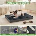 Vonabem Waterproof Small Dog Bed Crate Pad, 24 inch, Outdoor Washable Orthopedic, Anti-Slip Bottom Puppy Cat Bed Kennel Pad 23 * 17 inch, Dark Gray