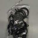24 Pcs Black 1.5-Inch Inner Diameter Metal Curtain Rings with Eyelets,Fits Up to 1 1/4-Inch Rod