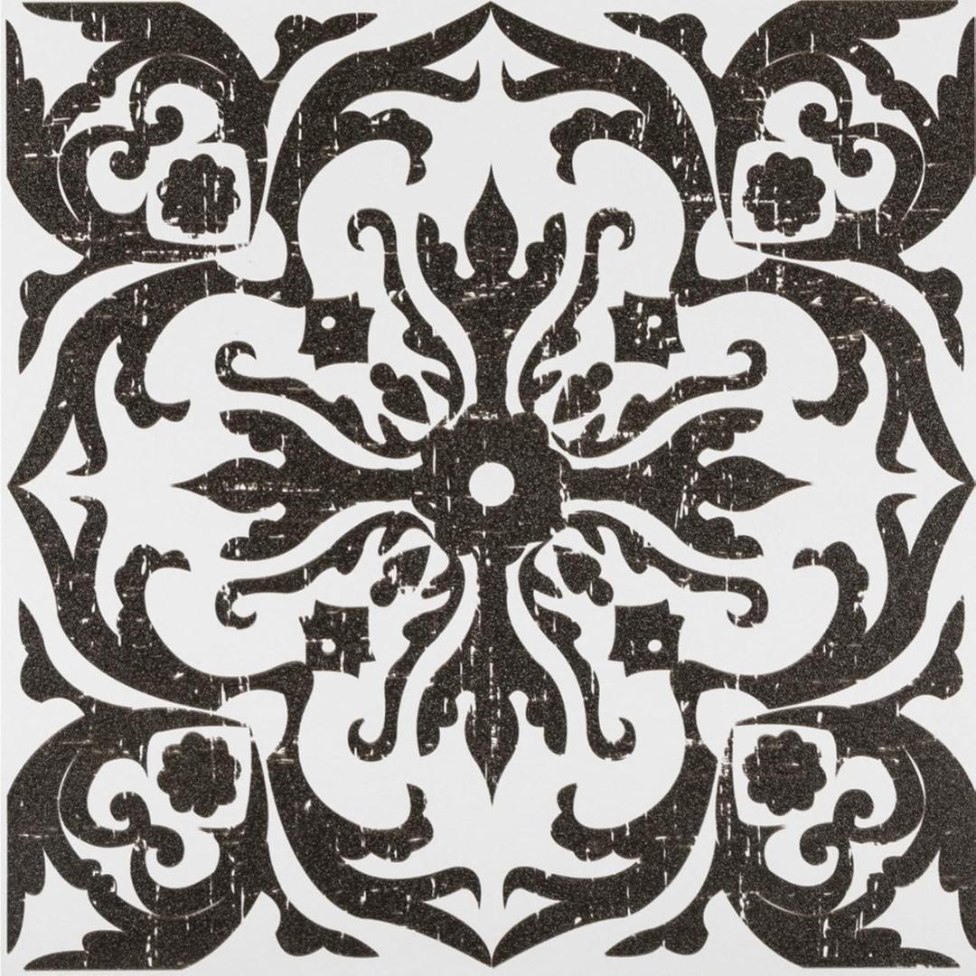 Peel and Stick Floor Tile Waterproof: 11.81in *11.81in 10 Pcs Vinyl Flooring Self-Adhesive Black and White, Peel and Stick Flooring for Kitchen, Dining Room, Bedroom and Bathroom