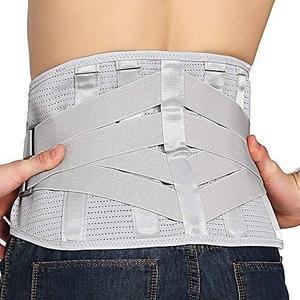 Lower Back Braces for Back Pain Relief - Compression Belt for Men & Women - Lumbar Support Waist Backbrace for Herniated Disc, Sciatica, Scoliosis - Breathable Mesh Design, Adjustable Straps (L, Gray) (Large (Pack of 1))