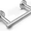 Newfun Brushed Nickel Toilet Paper Holder, SUS 304 Stainless Steel Adjustable Double Post Pivoting Toilet Paper Roll Holder Wall Mount for Bathroom