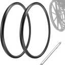 Wheelchair Rear Wheel Replacement Tire, 24 "X 1" Universal Flat-Free Polyurethane Tire, Equipped With Installation Tools, Wheelchair Accessories For All Brands (Pair of 1) (Black)