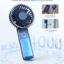 TUNISE Portable Handheld Fan, Portable Fan Rechargeable, 4000mAh, 180 Adjustable, 6 Speed Wind, Display Electricity in Real Time, USB Rechargeable Foldable F an, Quiet Personal Fan with Power Bank