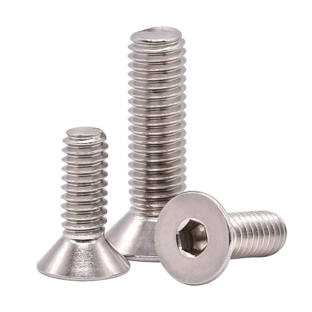 1/4-20 x 1-1/2" Flat Countersunk Head Socket Cap Screws, Full Machine Thread Coverage, Allen Hex Drive, 304 Stainless Steel 18-8 SS, 50 PCS