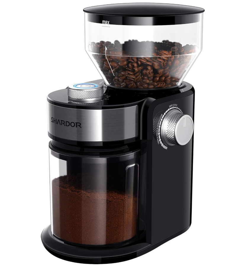 SHARDOR Electric Burr Coffee Grinder 2.0, Adjustable Burr Mill with 16 Precise Grind Setting for 214 Cup, Black
